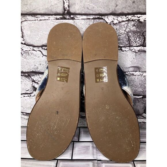 Madewell The Skyler Blue Tie Dye Leather Casual Flat Sandals Women Sz 8M US/39EU - Picture 13 of 16